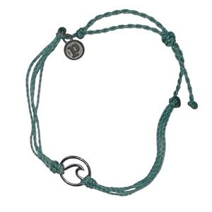 Pura Vida Silver Wave Bracelet - 100% Waterproof, Adjustable Turquoise band. NEW